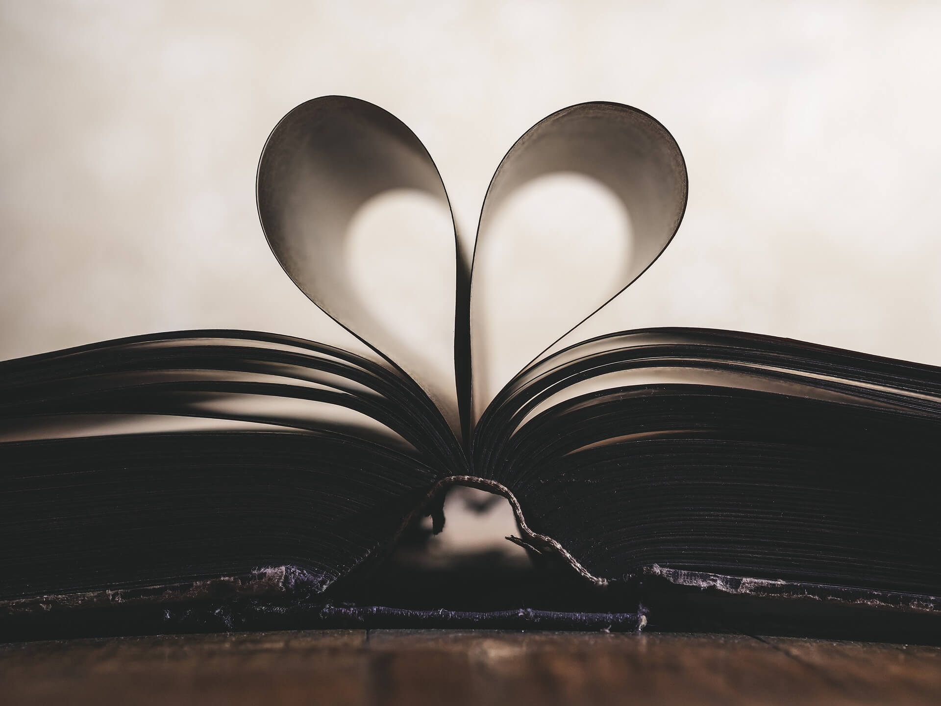 imagem do livro com pagina em forma de coração